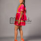 Mmashela Giant bow Mini Dress in Orange & Pink