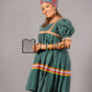 Kwena Pleated Yele Dress In Bottle Green