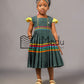 Kiddies Neo Pleated Dress in Bottle Green