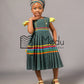 Kiddies Neo Pleated Dress in Bottle Green