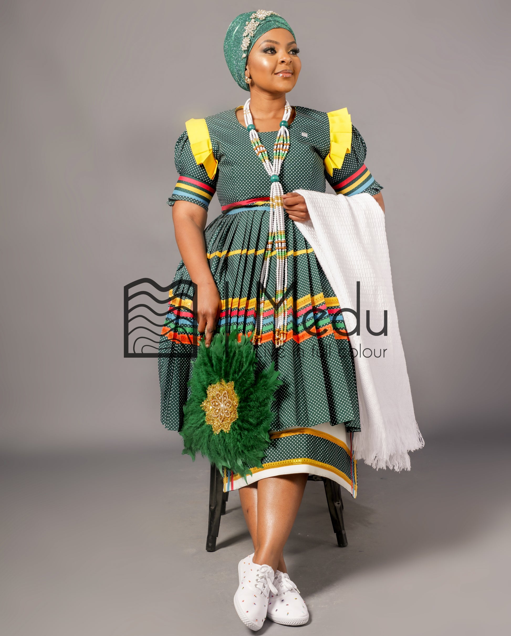 Boledi Bridal Set in Bottle Green MEDU by Sepedi Bapedi Boledi Bridal Set in Bottle Green MEDU by Sepedi Bapedi