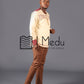 Mogale Bespoke Shirt in Cream with Boledi Maroon