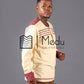 Mogale Bespoke Shirt in Cream with Boledi Maroon