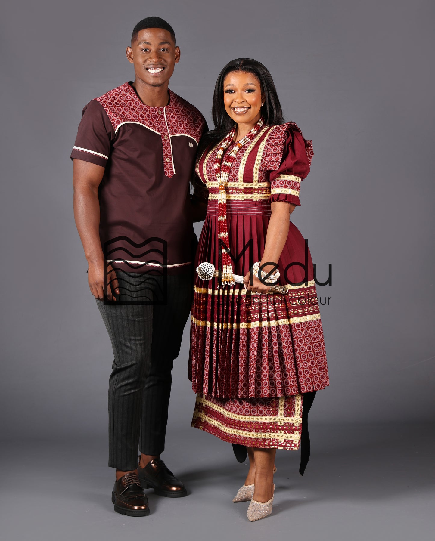 His & Hers: Bridal Set in Boledi Maroon
