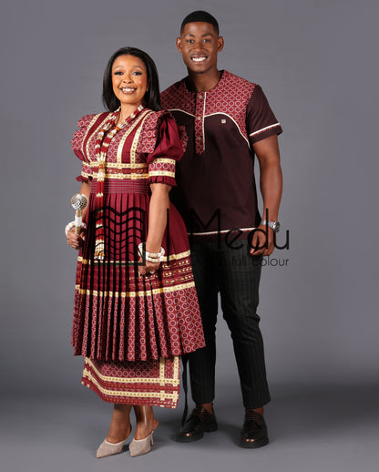 His & Hers: Bridal Set in Boledi Maroon