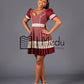 Mmashela Giant Bow Mini Dress in Maroon