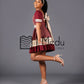 Mmashela Giant Bow Mini Dress in Maroon
