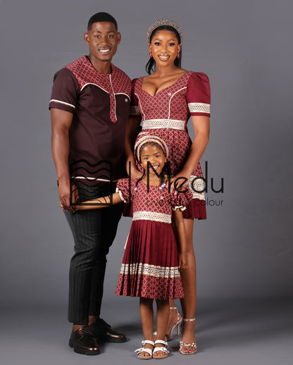 His & Hers: Mmashela Giant Bow Mini Dress in Maroon