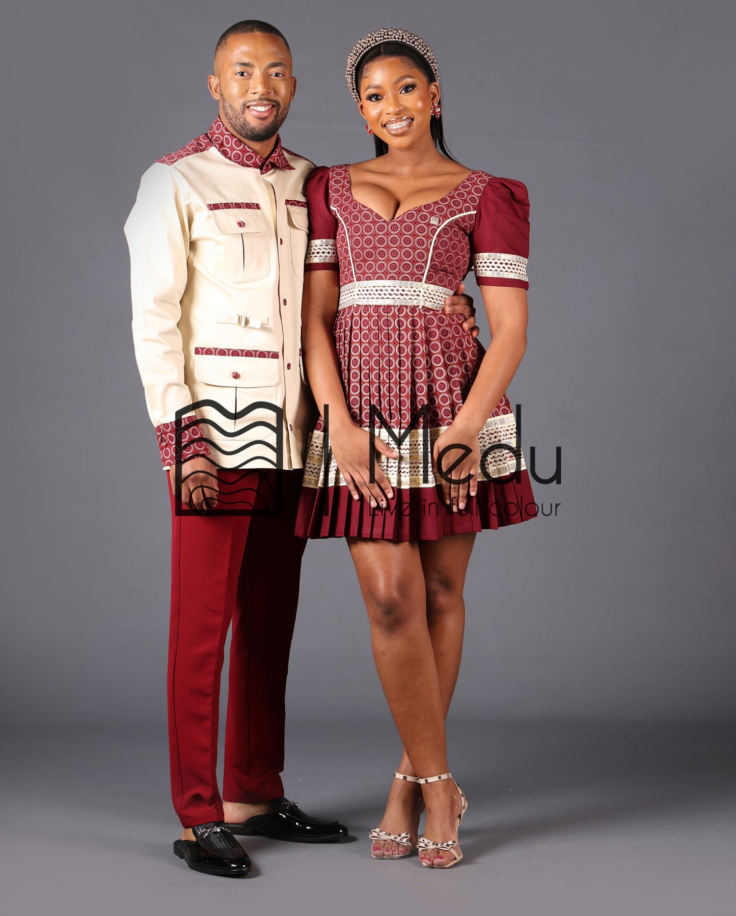 His & Hers: Mmashela Giant Bow Mini Dress in Maroon
