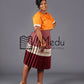 Makgabo Midi Set in Mustard and Maroon