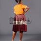 Makgabo Midi Set in Mustard and Maroon