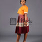 Makgabo Midi Set in Mustard and Maroon