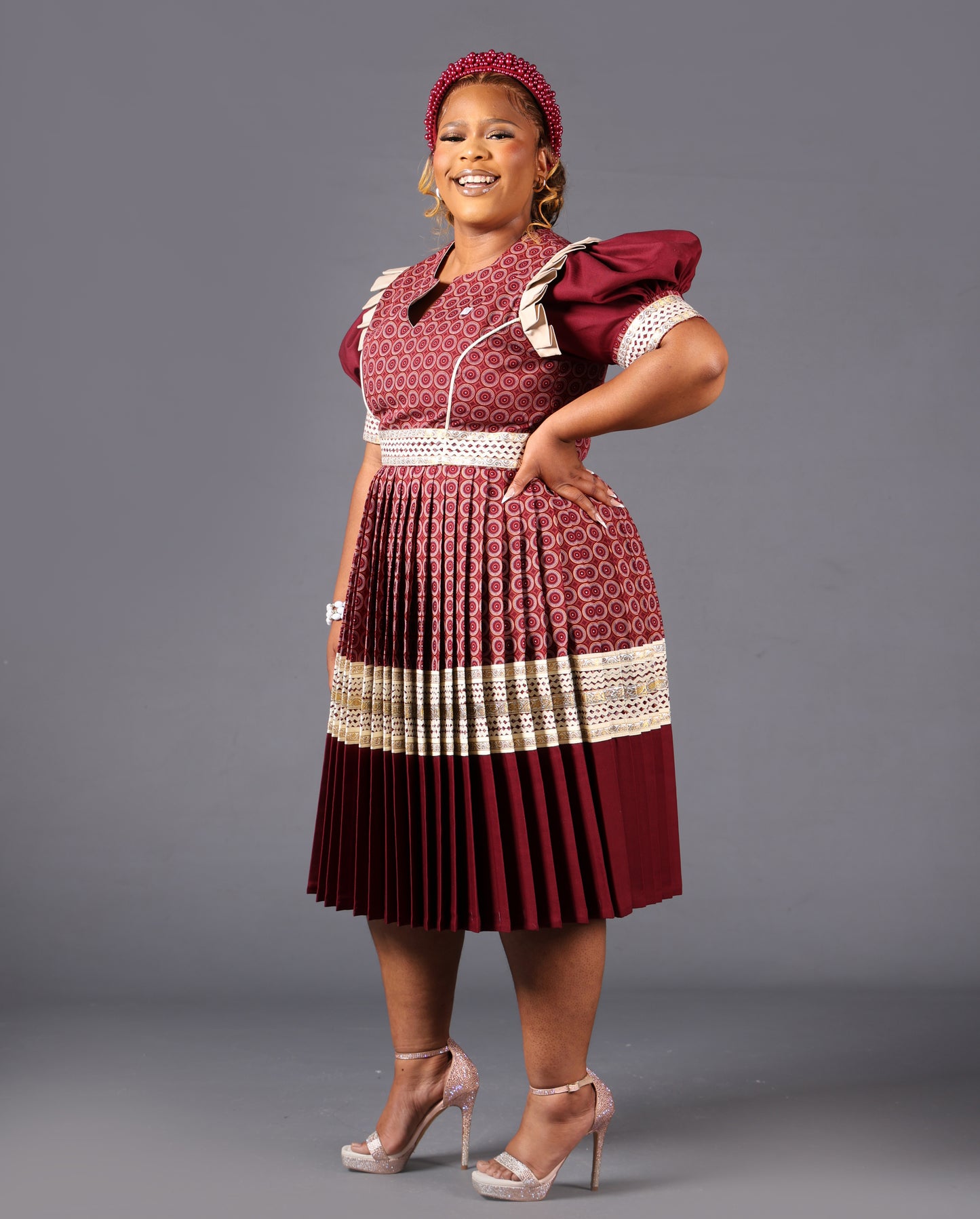 Ntsoaki Bridal Set in Maroon
