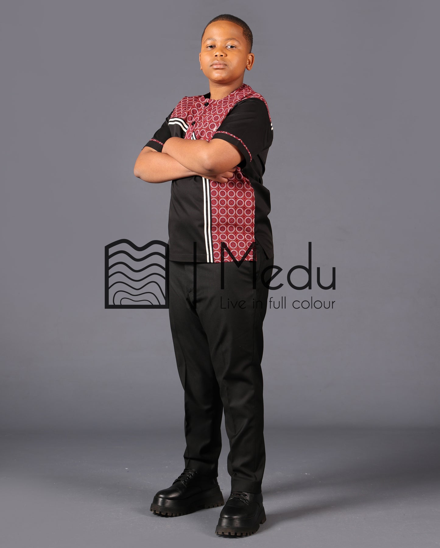 Kiddies Leano Shirt in Boledi Maroon