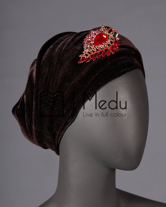 Velvet Headwrap in Brown