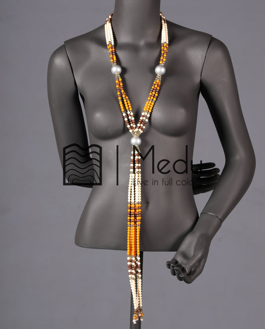 Sepedi Tie Beads Mustard and Brown