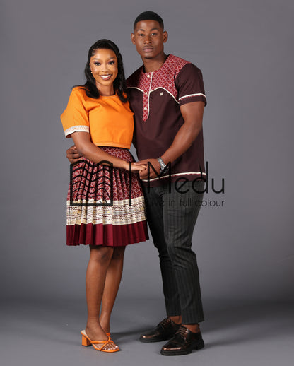 His & Hers: Makgabo Mini Set in Boledi Maroon