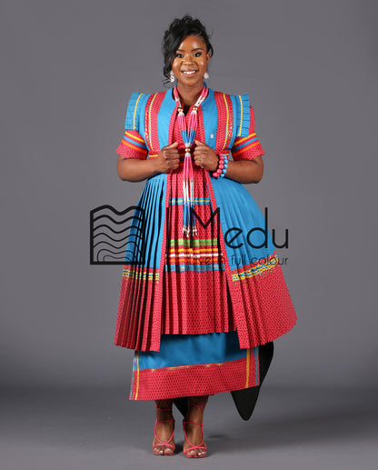 His & Hers: Boledi Bespoke Bridal Set in Pink and Turquoise