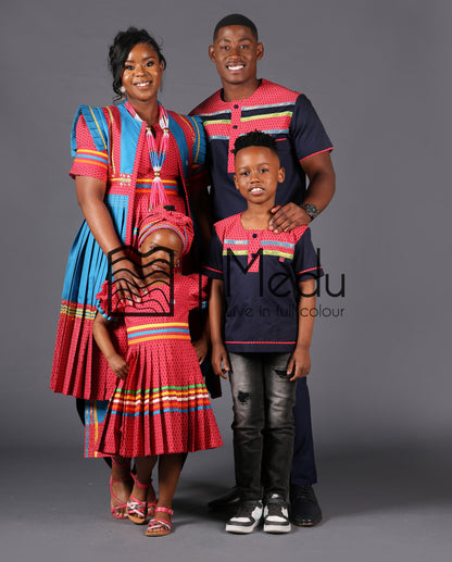 His & Hers: Boledi Bespoke Bridal Set in Pink and Turquoise