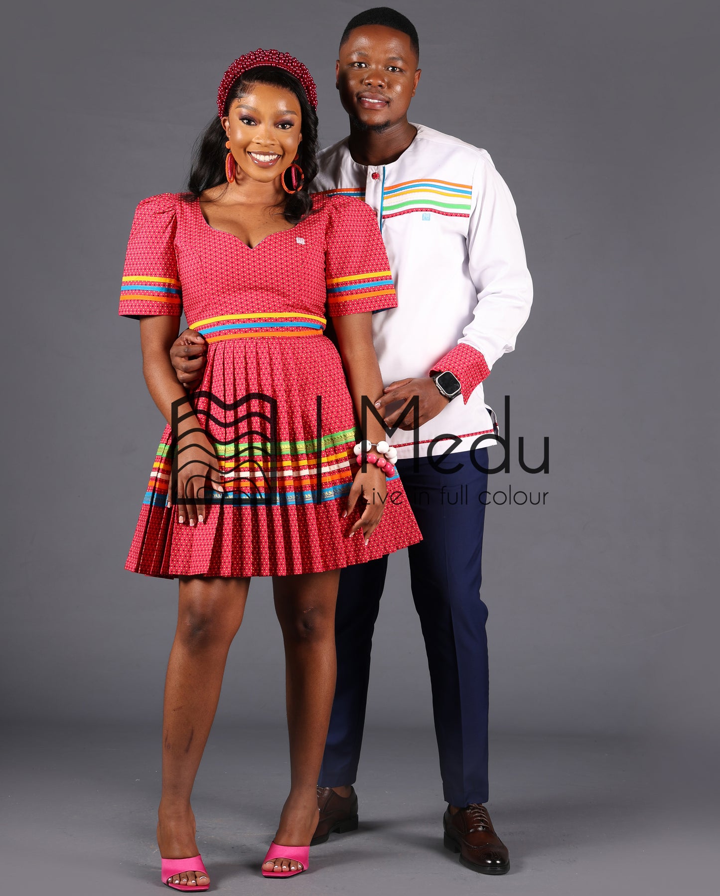 His & Hers: Mmashela Giant Bow Mini Manoko Pink