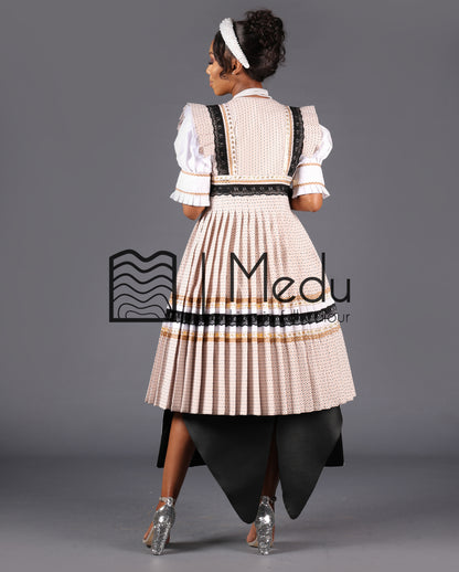 Mogoshadi Bridal Set in White and Beige