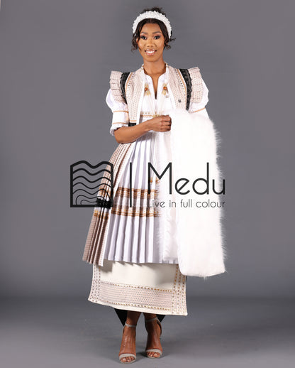 Luxe Fur Shawl in White