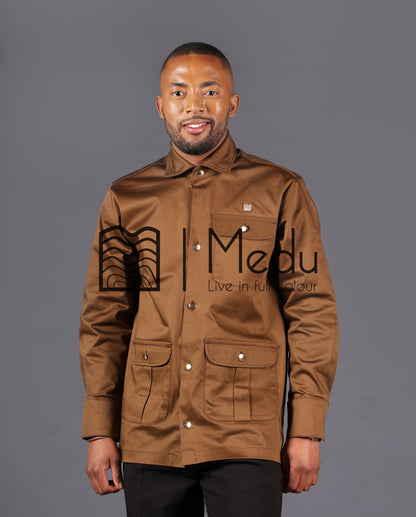 Kwena Luxe Safari Shirt in Brown
