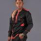 Nape Side Panel Shirt Black Trimmed with Red