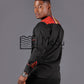 Nape Side Panel Shirt Black Trimmed with Red