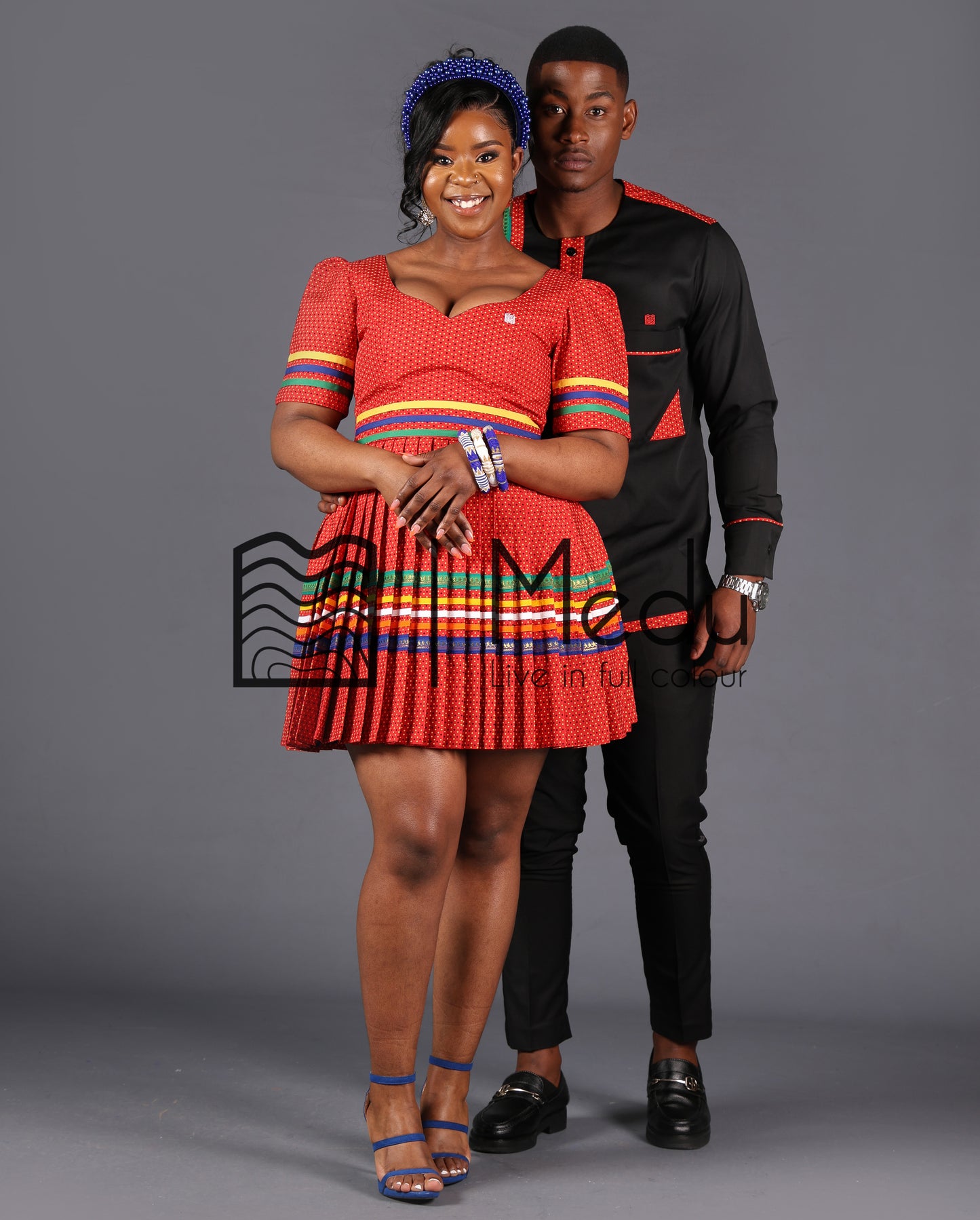 His & Hers: Mmashela Giant Bow Mini Manoko Red