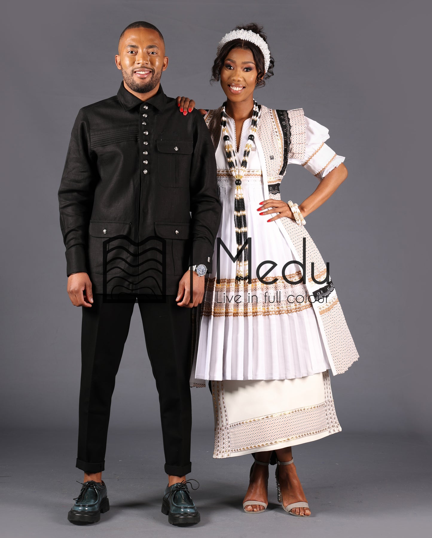 His & Hers: Mogoshadi Bridal White and Beige