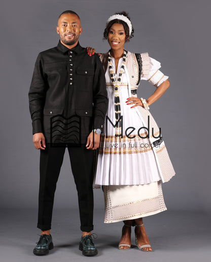 His & Hers: Mogoshadi Bridal White and Beige