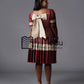 Mmashela Giant Bow Midi Dress in Maroon