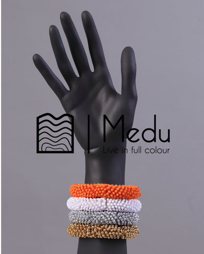 Chunky Rainbow Stack Bangles Orange Theme