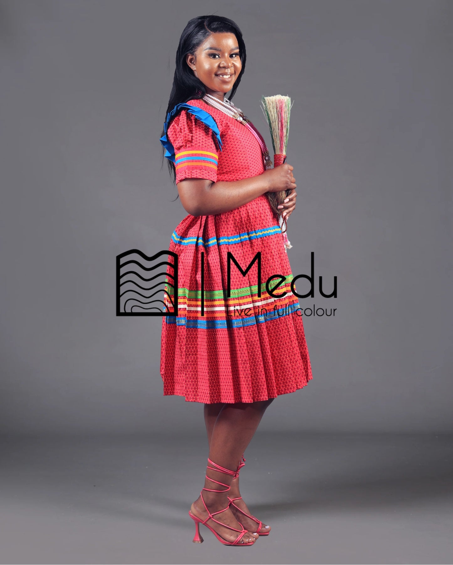 Manoko Pleated Dress in Pink