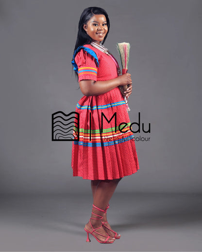 Manoko Pleated Dress in Pink