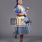 Mogoshadi Pleated Bridal Set in Blue Print