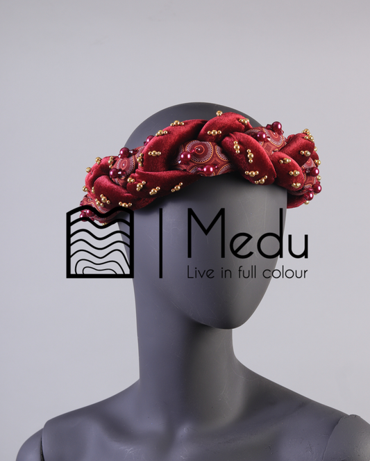 Braided Hairband Maroon