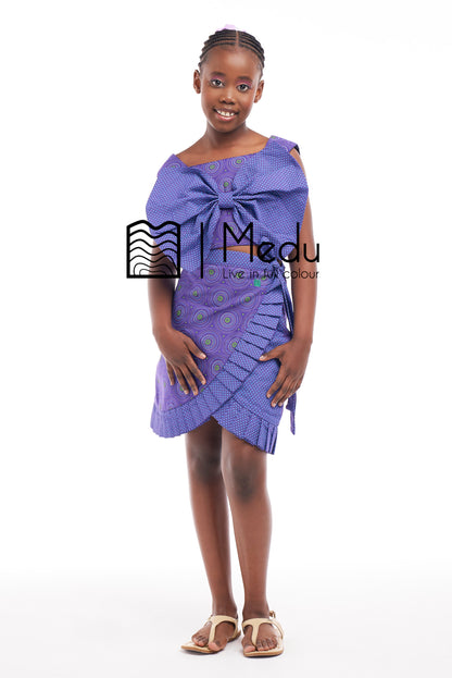 Kiddies Naledi Giant Bow Set Purple