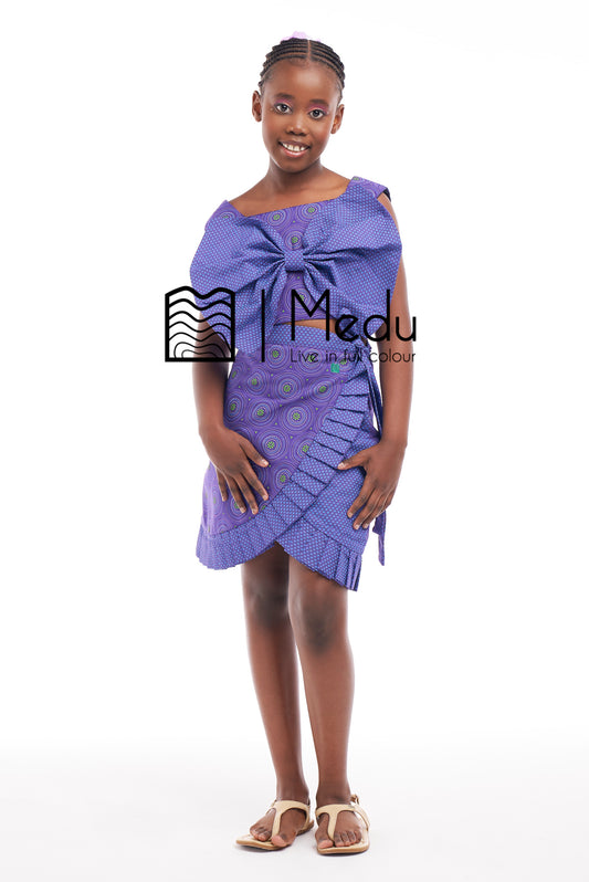 Kiddies Naledi Giant Bow Set Purple