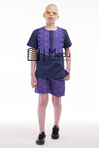 Kiddies Thabiso Shirt And Shorts Set Purple