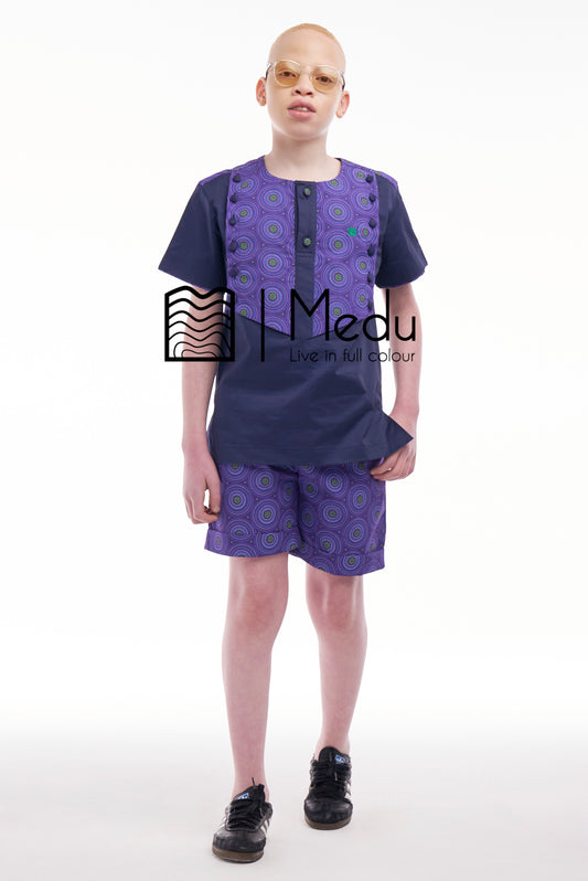 Kiddies Thabiso Shirt And Shorts Set Purple