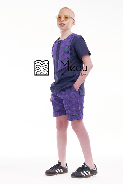 Kiddies Thabiso Shirt And Shorts Set Purple