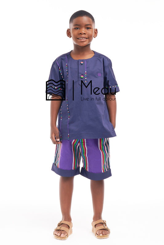 Kiddies Takalani Shirt And Shorts Set Purple