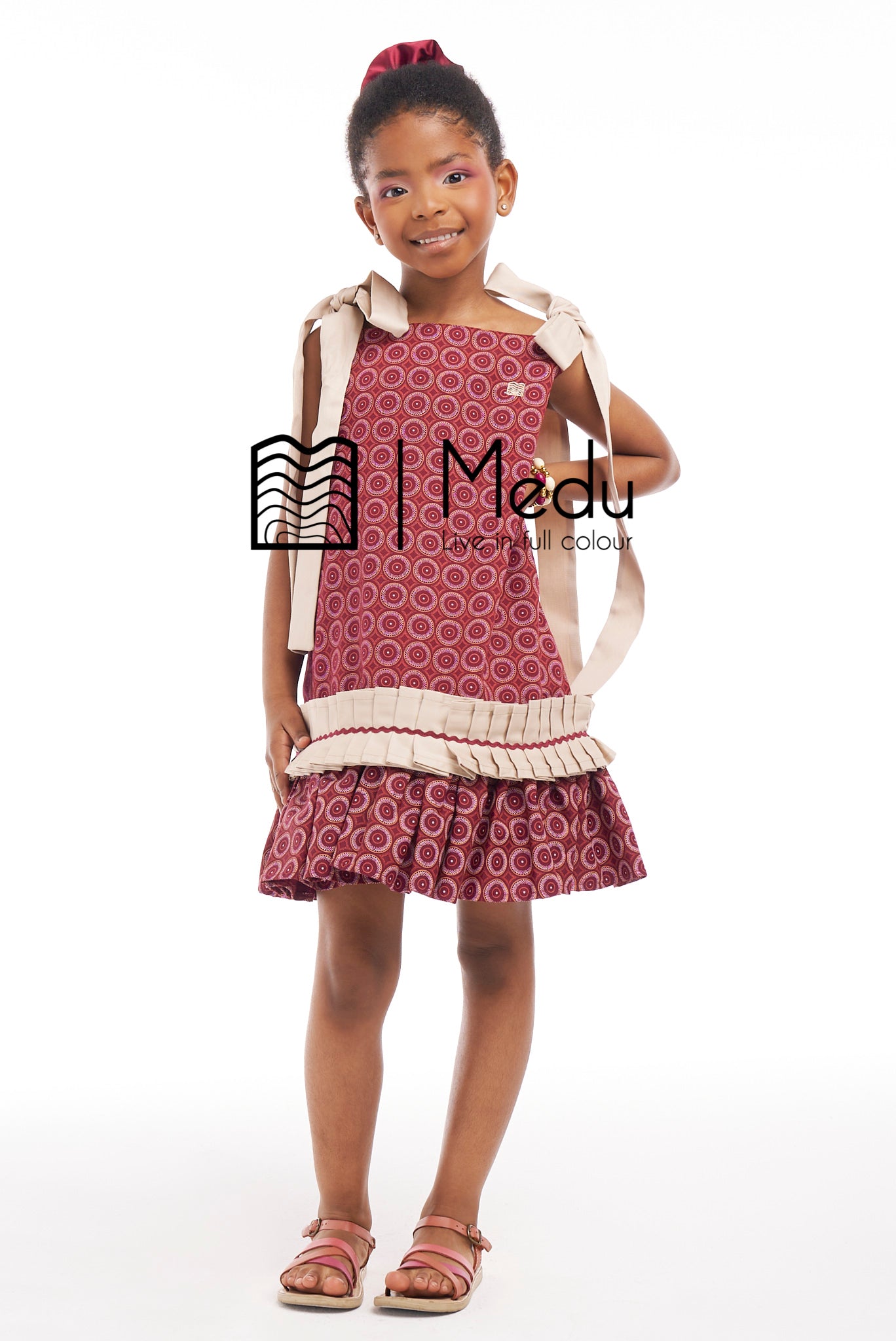 Kiddies Lethabo Yoke Dress Maroon