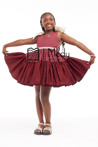 Kiddies Khumo Princess Dress Maroon