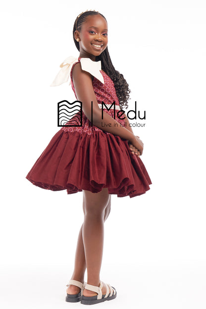 Kiddies Khumo Princess Dress Maroon
