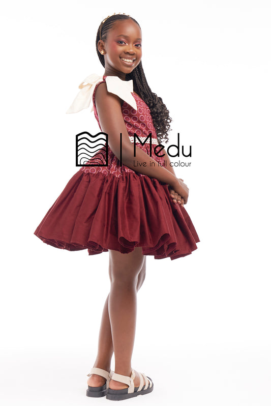 Kiddies Khumo Princess Dress Maroon