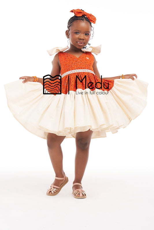Kiddies Khumo Princess Dress Orange