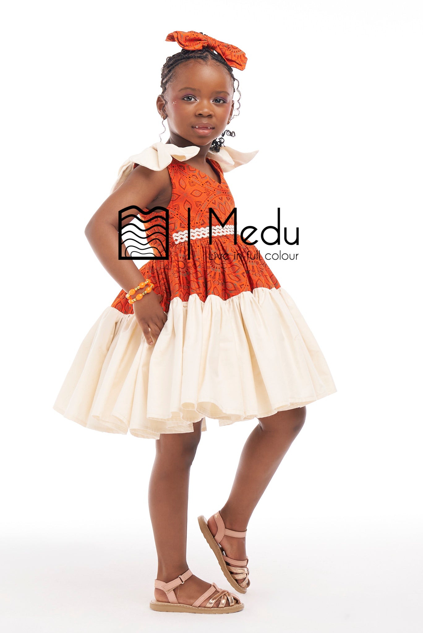 Kiddies Khumo Princess Dress Orange